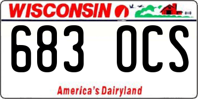 WI license plate 683OCS