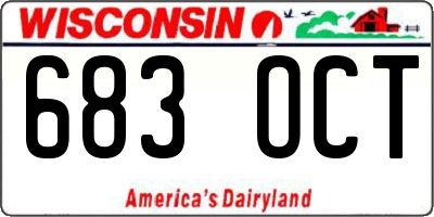 WI license plate 683OCT