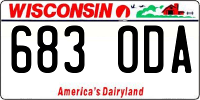 WI license plate 683ODA