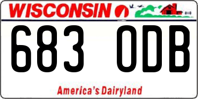 WI license plate 683ODB