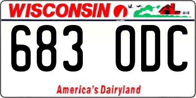 WI license plate 683ODC