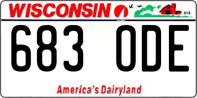 WI license plate 683ODE