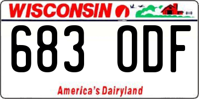 WI license plate 683ODF