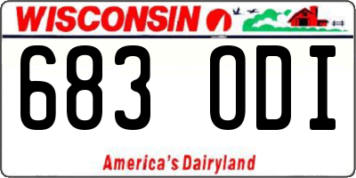 WI license plate 683ODI