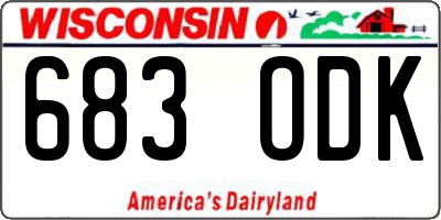 WI license plate 683ODK