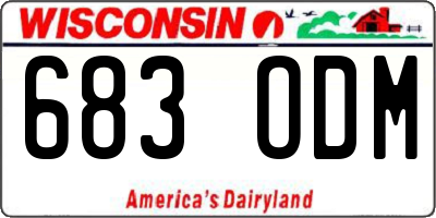 WI license plate 683ODM