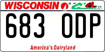 WI license plate 683ODP