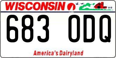 WI license plate 683ODQ