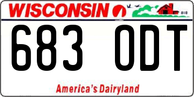 WI license plate 683ODT