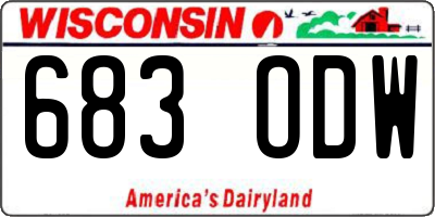 WI license plate 683ODW
