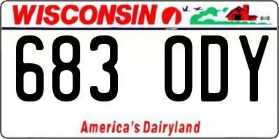 WI license plate 683ODY
