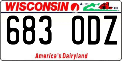 WI license plate 683ODZ
