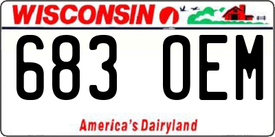 WI license plate 683OEM