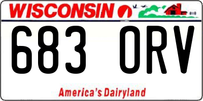 WI license plate 683ORV