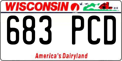 WI license plate 683PCD