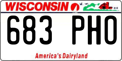 WI license plate 683PHO