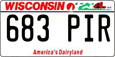 WI license plate 683PIR