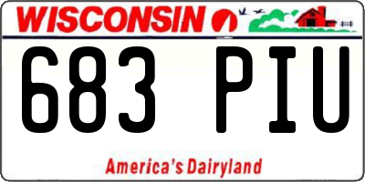 WI license plate 683PIU