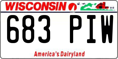 WI license plate 683PIW