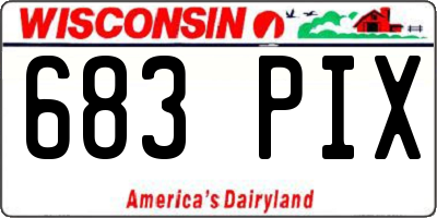 WI license plate 683PIX