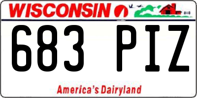WI license plate 683PIZ