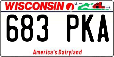 WI license plate 683PKA