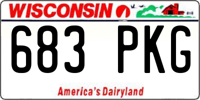 WI license plate 683PKG