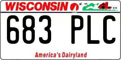 WI license plate 683PLC