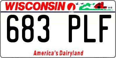 WI license plate 683PLF