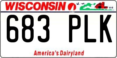 WI license plate 683PLK
