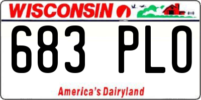 WI license plate 683PLO