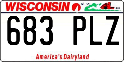 WI license plate 683PLZ