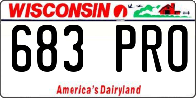 WI license plate 683PRO