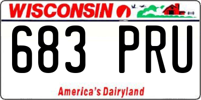 WI license plate 683PRU