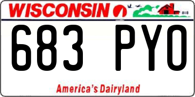 WI license plate 683PYO