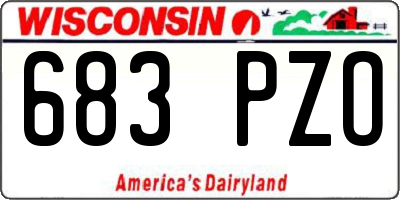 WI license plate 683PZO