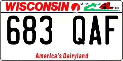 WI license plate 683QAF