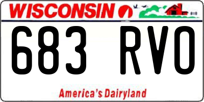 WI license plate 683RVO