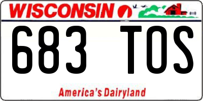 WI license plate 683TOS