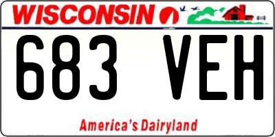 WI license plate 683VEH