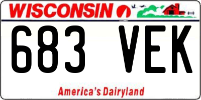 WI license plate 683VEK