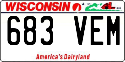 WI license plate 683VEM