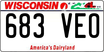WI license plate 683VEO