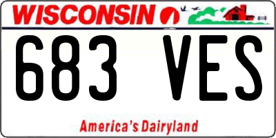 WI license plate 683VES