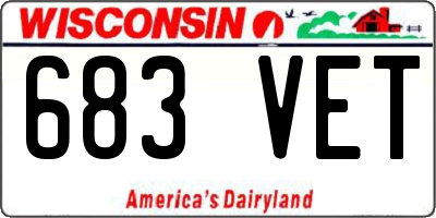 WI license plate 683VET