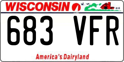 WI license plate 683VFR