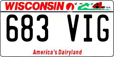 WI license plate 683VIG