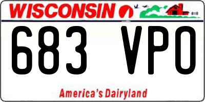 WI license plate 683VPO