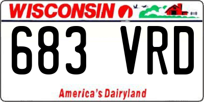 WI license plate 683VRD