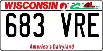 WI license plate 683VRE